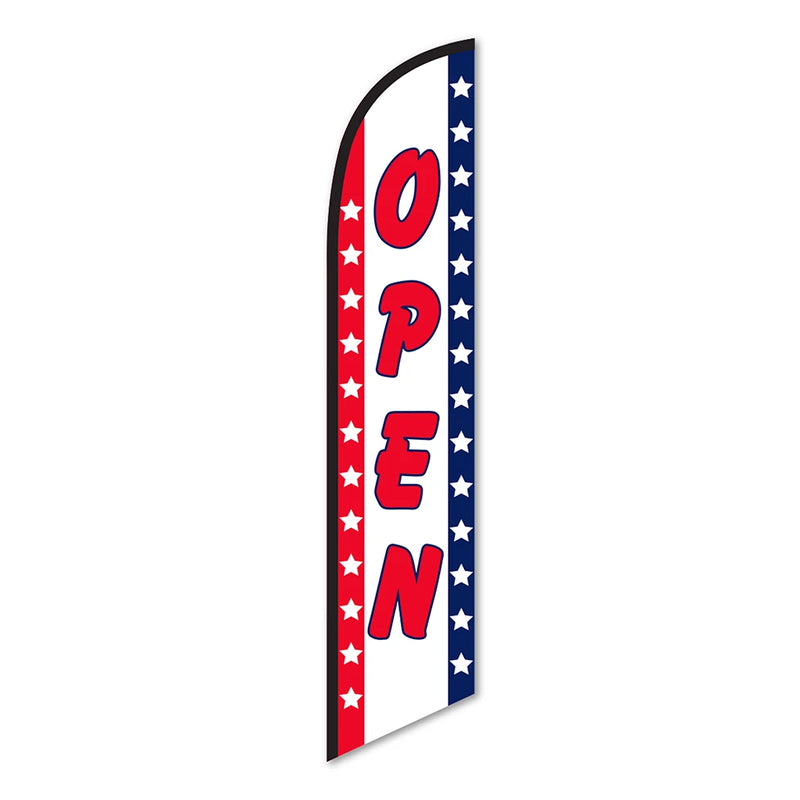 Open with Stars Swooper Feather FlagPatriotic - Prime Dealer Supply