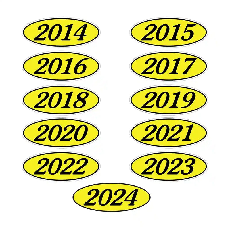 Oval Year Sticker Four Digits.