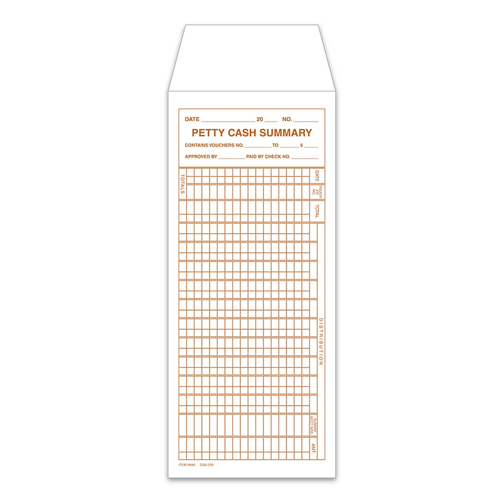 Petty Cash Envelope – 9-1/2” x 4-1/8”, Brown ink printing