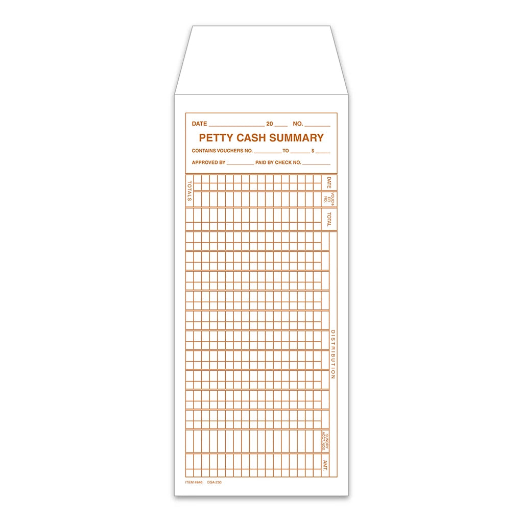 Petty Cash Envelope – 9-1/2” x 4-1/8”, Brown ink printing