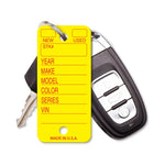 Thumbnail for Yellow poly key tag with key fob.