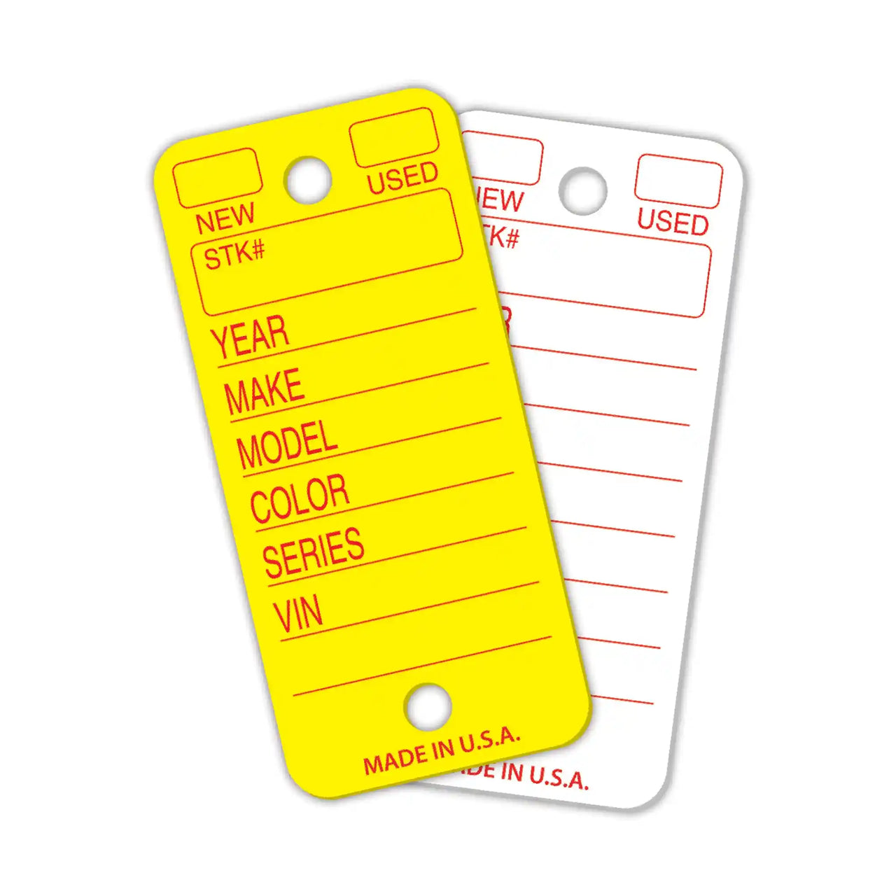 White and Yellow Poly Key Tags.