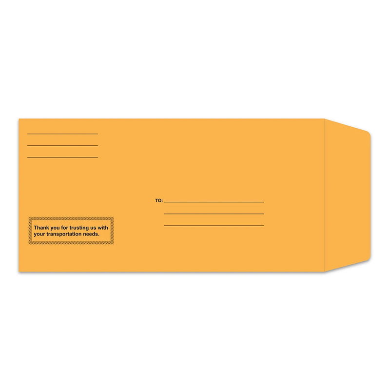 Preprinted license plate envelopes, manila, 13” x 6-1/2”.