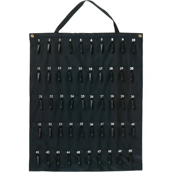 50 hook Rollable Key Case with hanging grommets and handle.