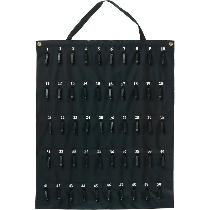 50 hook Rollable Key Case with hanging grommets and handle.