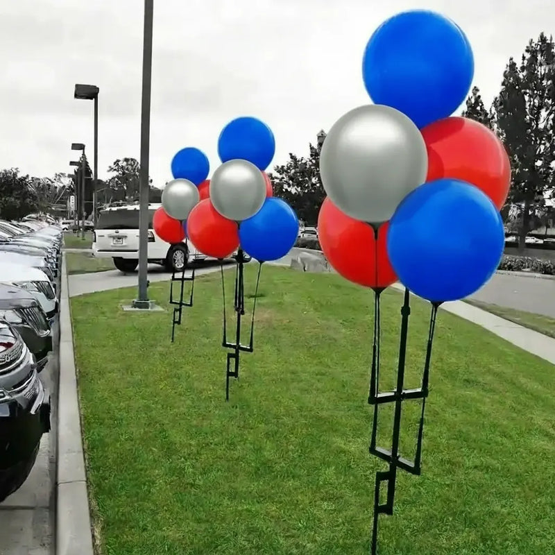 Red Silver Blue 5 Balloon Cluster Set