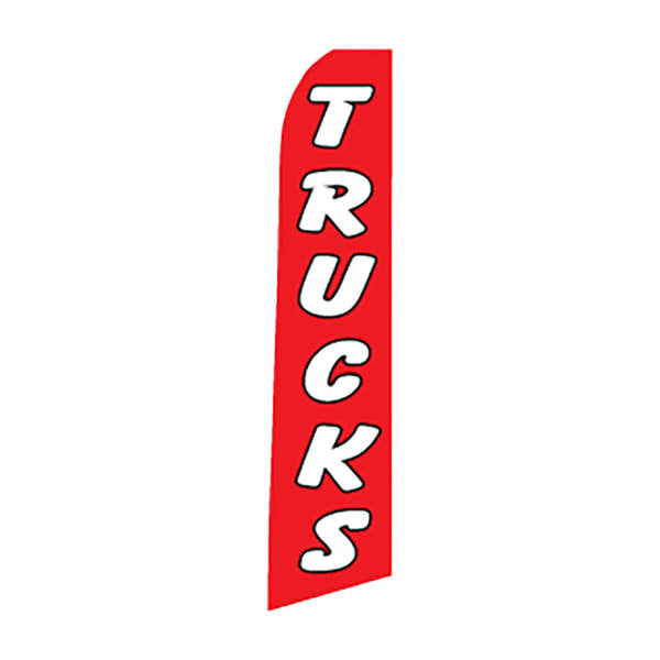 Red Trucks  Swooper Feather Flag- Prime Dealer Supply