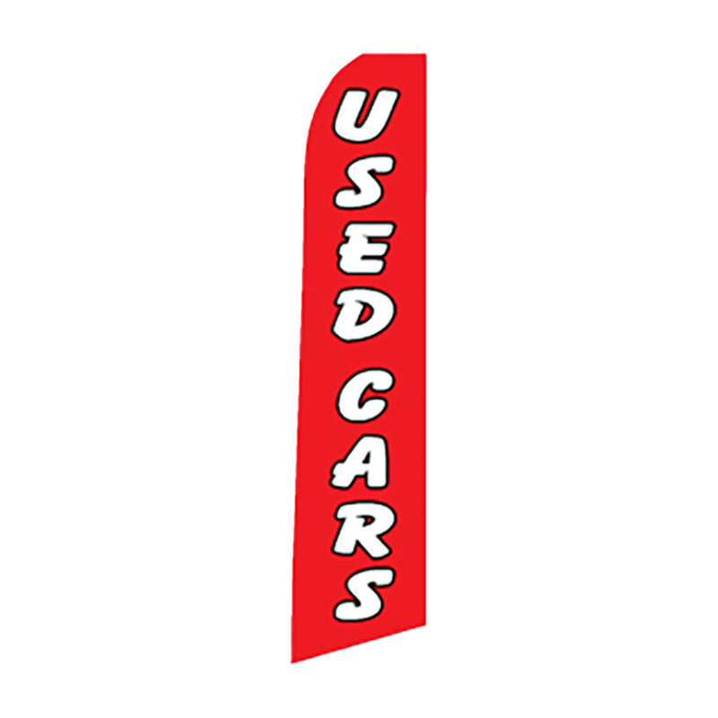 Red Used Cars  Swooper Feather Flag- Prime Dealer Supply.