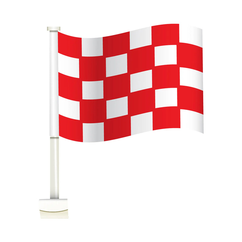 Red and White Clip-on Car Message Window Flags.