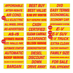 Thumbnail for Yellow and Red Windshield Slogan Stickers – 12 Pack