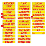 Thumbnail for Yellow and Red Windshield Slogan Stickers – 12 Pack