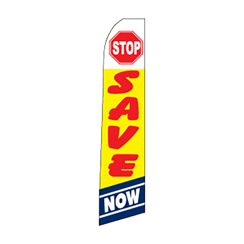 Stop Save Now  Swooper Feather Flag- Prime Dealer Supply.