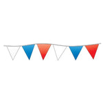 Thumbnail for Red and blue triangular flag bunting on a white background