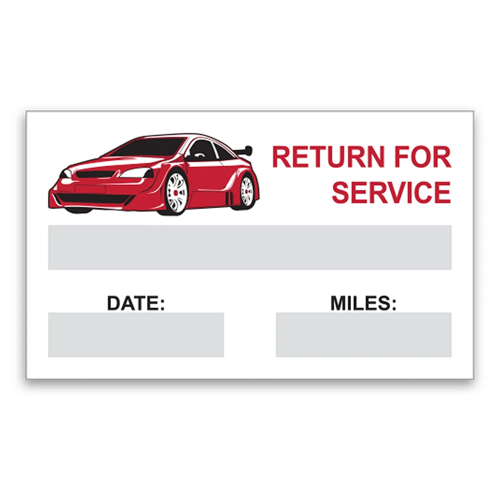 Return for Service reminder static cling.