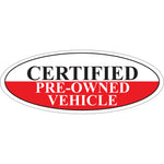 Thumbnail for Black and Red Certifed Pre-Owned Oval Stickers