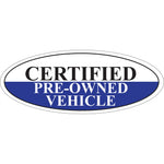 Thumbnail for Blue and White Certifed Pre-Owned Oval Stickers