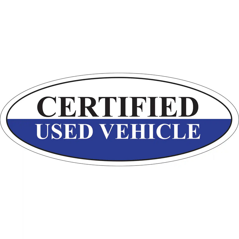 Certified Windshield Oval Stickers - Prime Dealer Supply