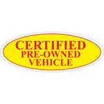 Thumbnail for Yellow and Red Certifed Pre-Owned Oval Stickers