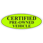 Thumbnail for Green and Black Certifed Pre-Owned Oval Stickers