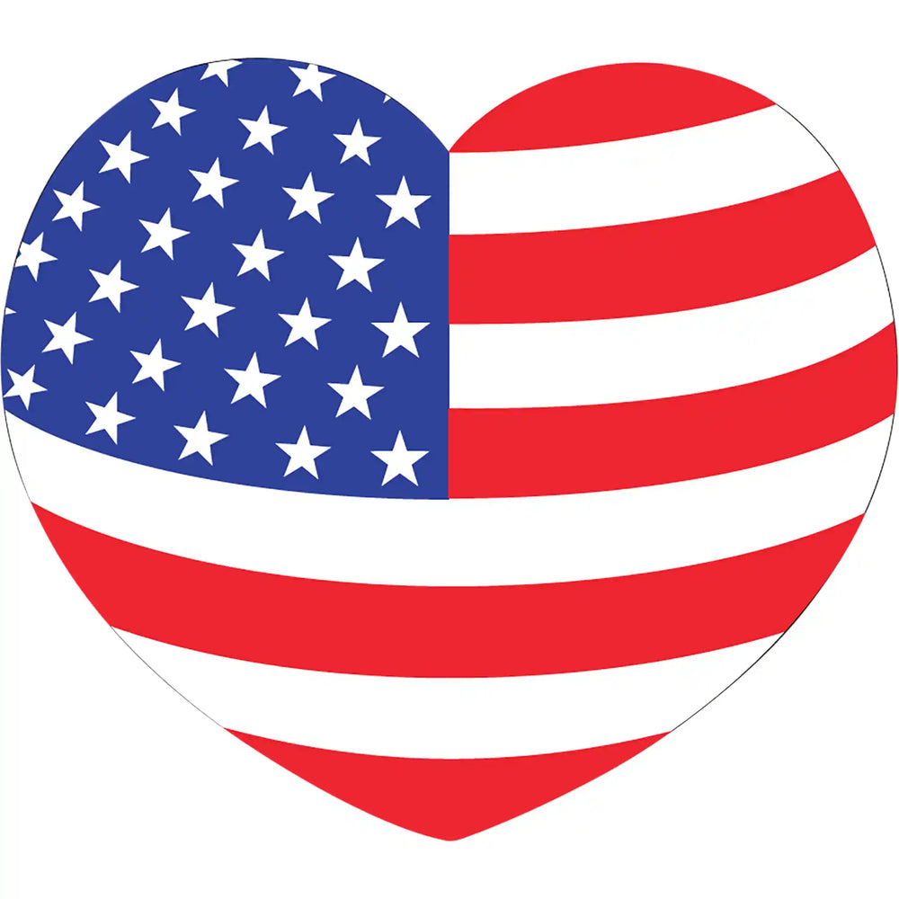 Patriotic Heart Decal Sticker for Windshield.