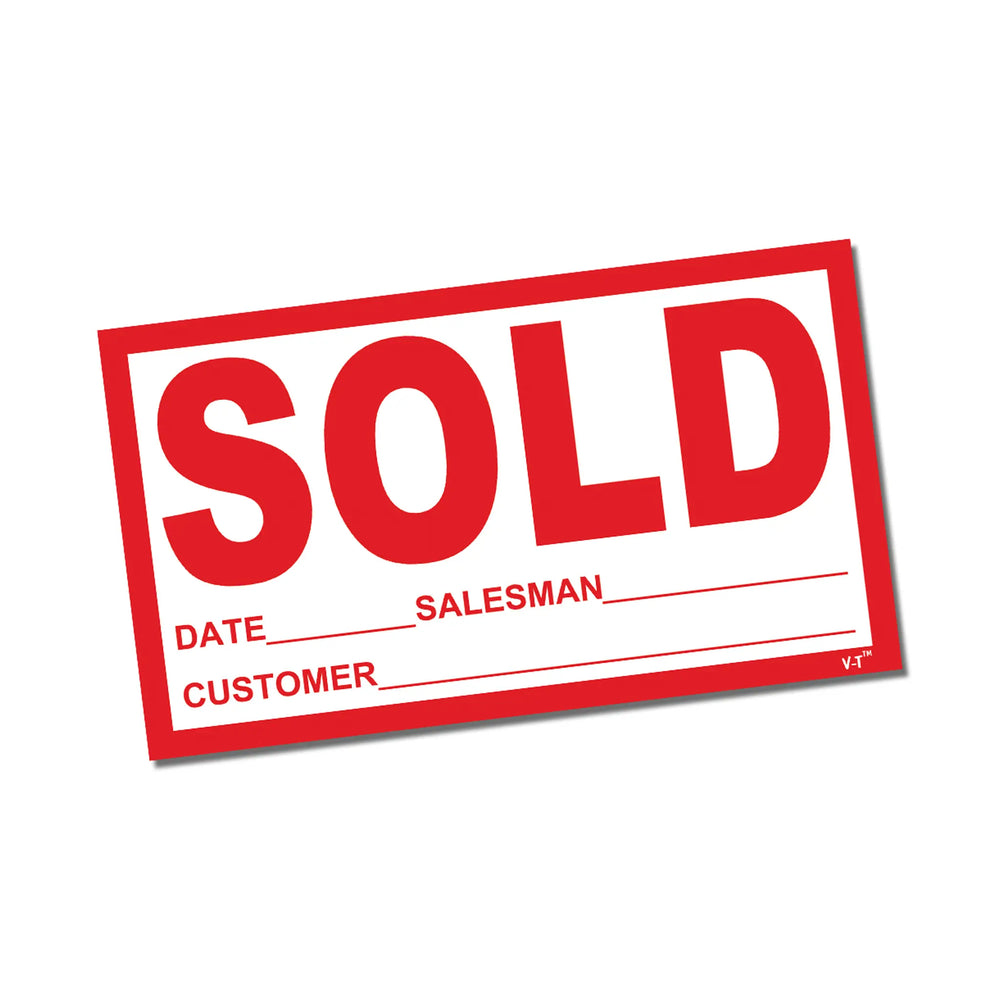 Sold Window Stickers red.