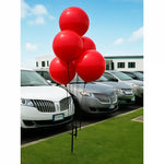 Thumbnail for Solid Color Reusable 5 Balloon Cluster Kit with ground spike-Red-Prime Dealer Supply