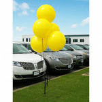 Thumbnail for Solid Color Reusable 5 Balloon Cluster Kit with ground spike-Yellow-Prime Dealer Supply