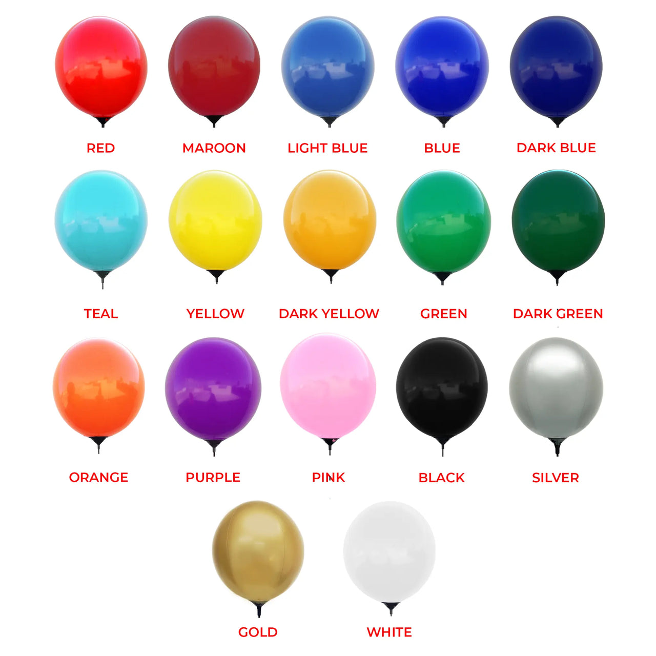 Standard Assorted resuable vinyl balloons in various colors  