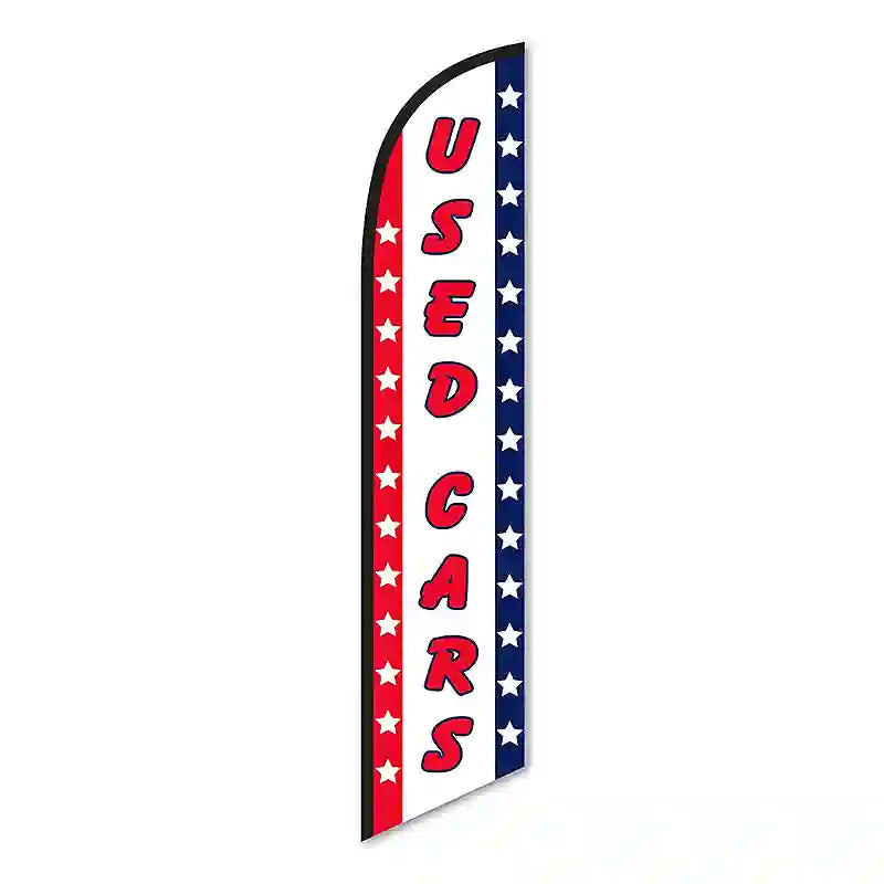 Swooper Feather flag Kit with Tire Base-Used Cars with Stars-Prime Dealer Supply