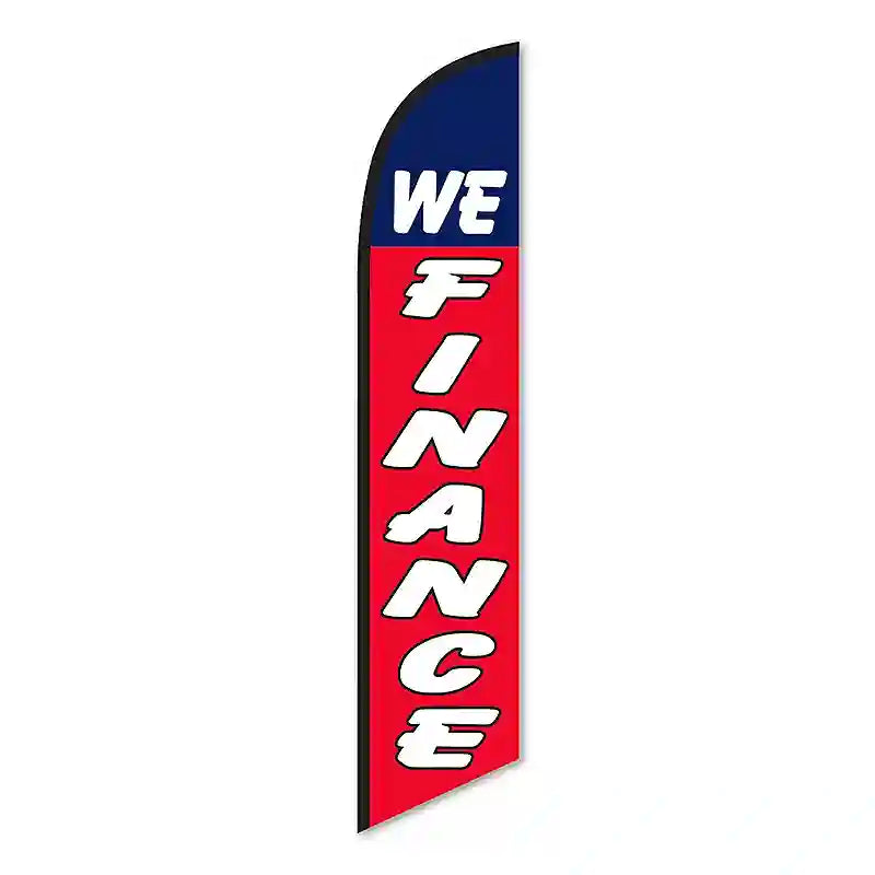 Swooper Feather flag Kit with Tire Base-We Finance: Red and Blue-Prime Dealer Supply