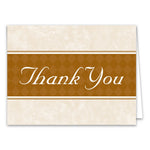 Thumbnail for Beige Thank you greeting card with business card slot and envelope included.