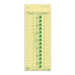 Thumbnail for Yellow time card with green text on a white background