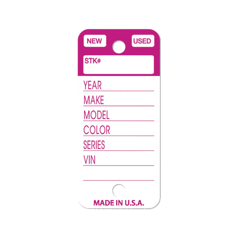 Key tags with an identifying stripe at the top. Top Stripe Key Tags are perfect to organize your inventory