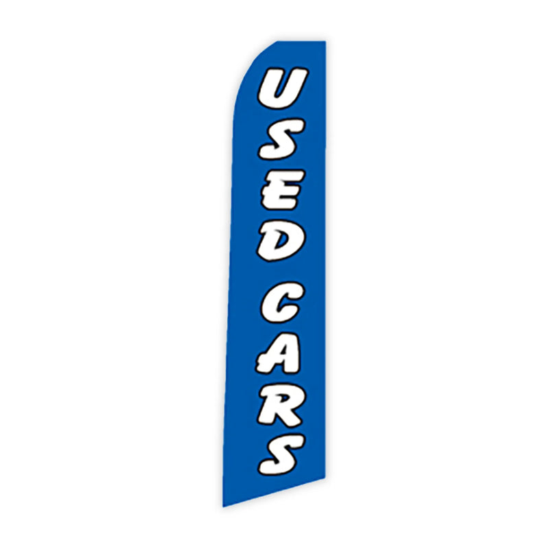 Used Cars Swooper Feather Flag Kit with Ground Spike Base - Prime Dealer Supply
