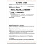 Thumbnail for Professional 2-Part Carbonless Buyers Guides with strong adhesive, ensuring clear vehicle information for dealerships and auctions.