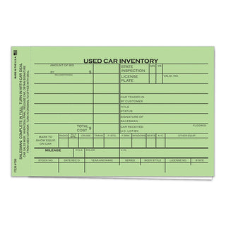 Used Car Inventory Cards.