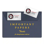 Thumbnail for Vinyl insurance paper holder with business card slots.