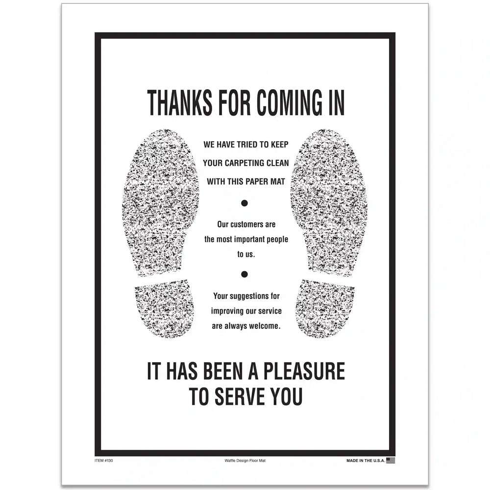 Heavy-duty waffle texture floor mat for car dealerships, designed to trap dirt and water, stay in place, and keep vehicle interiors clean.