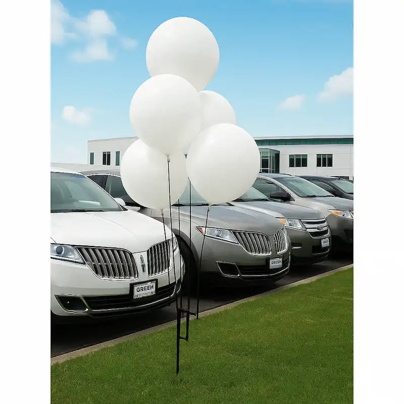 Solid Color Reusable 5 Balloon Cluster Kit with ground spike