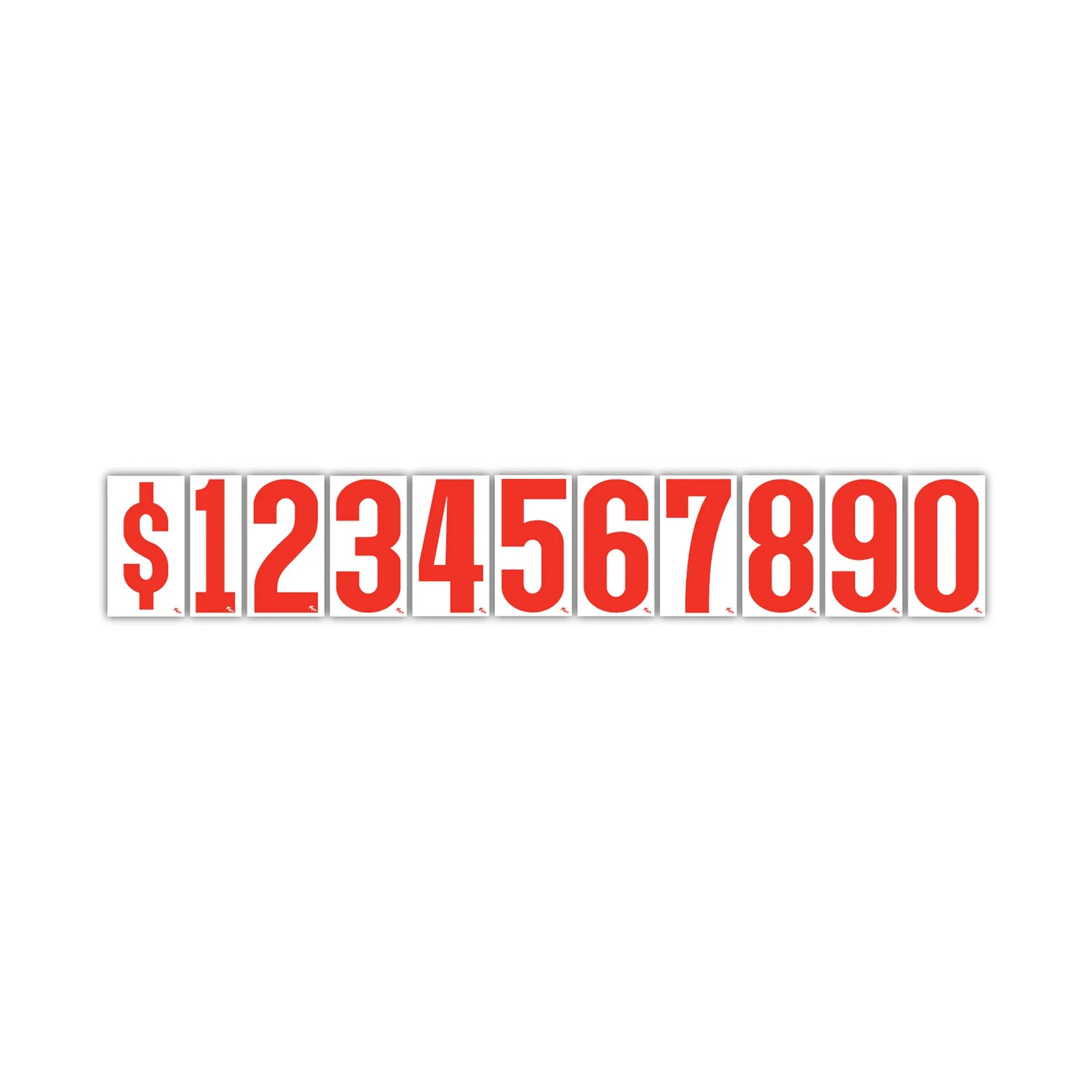5 1/2" White and Red Windshield Number Stickers