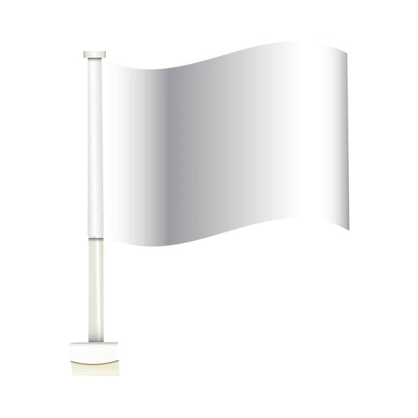 White Double Pane Clip-on Car Window Flag
