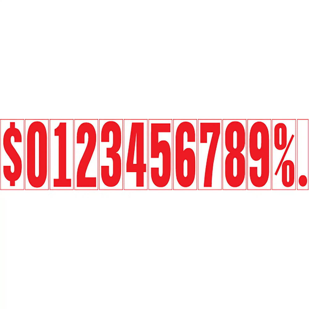 7.5 inch white and red pricing numbers
