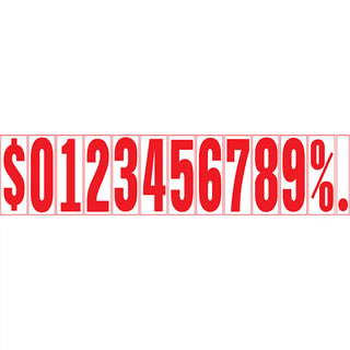 7.5 inch white and red pricing numbers