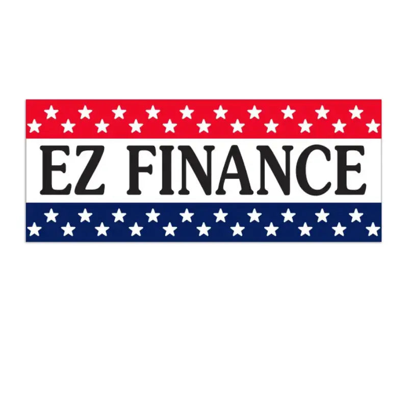 EZ Finance logo with red, white, and blue design on a white background