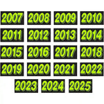 Thumbnail for 4 Digit Model Year Chartreuse and Black Windshield Stickers
