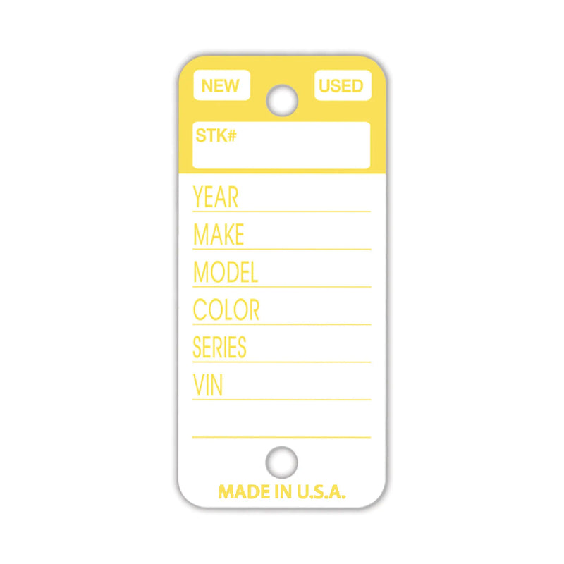 Yellow Top Stripe Key Tag.