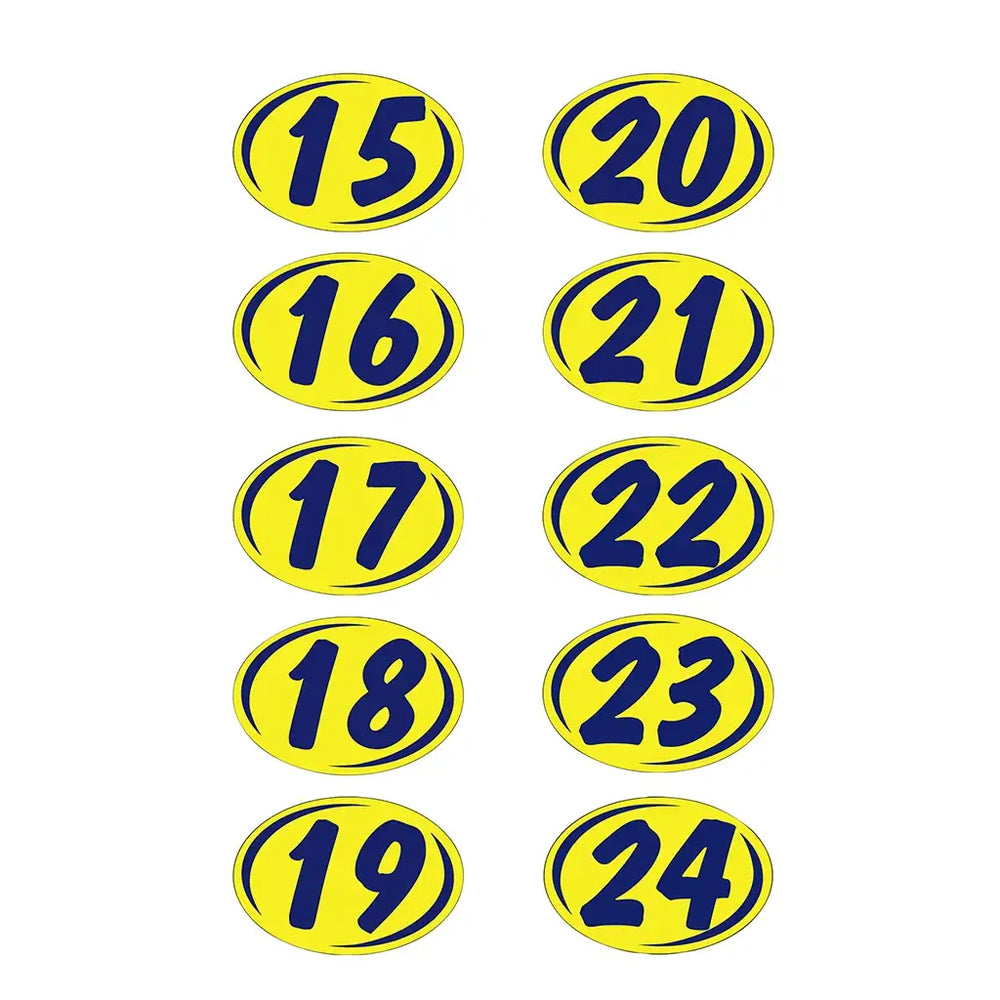 2 digit year windshield sticker yellow and blue.