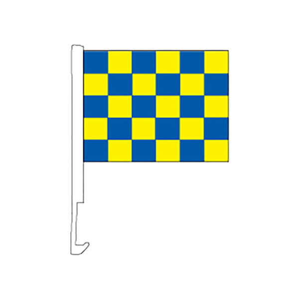 Yellow and Blue Clip-on Car Flag.