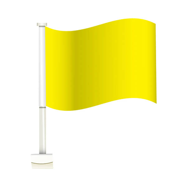 Yellow Double Pane Clip-on Car Window Flag.