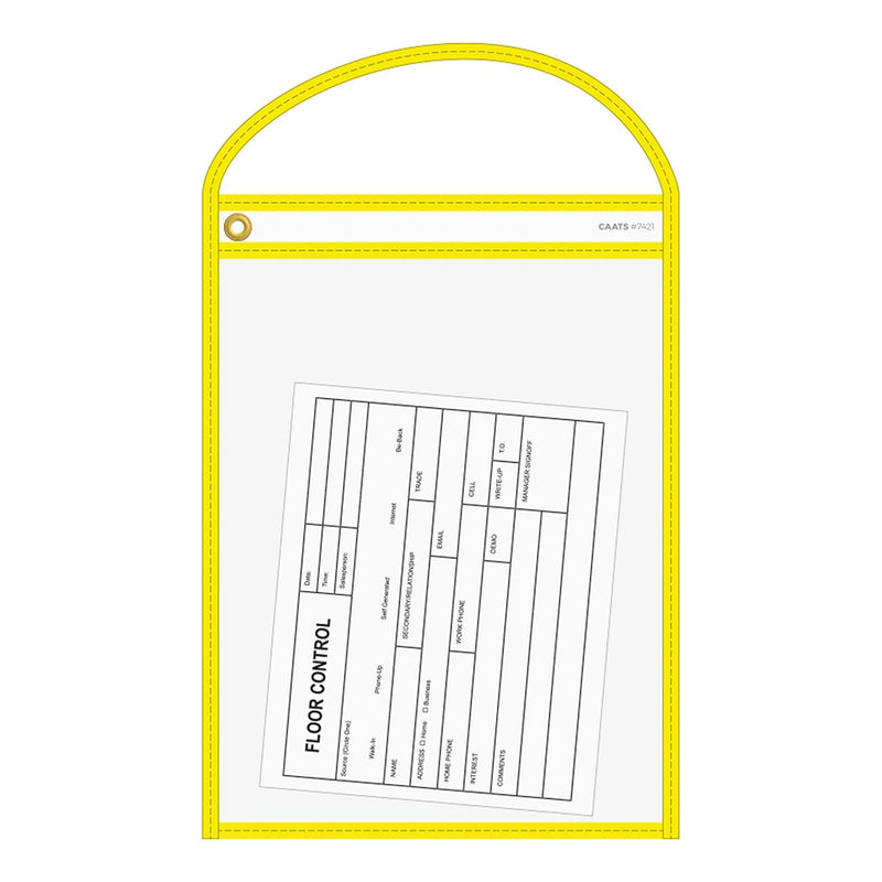 Yellow Neon Stitched Work & Repair Order Holders – Clear Vinyl